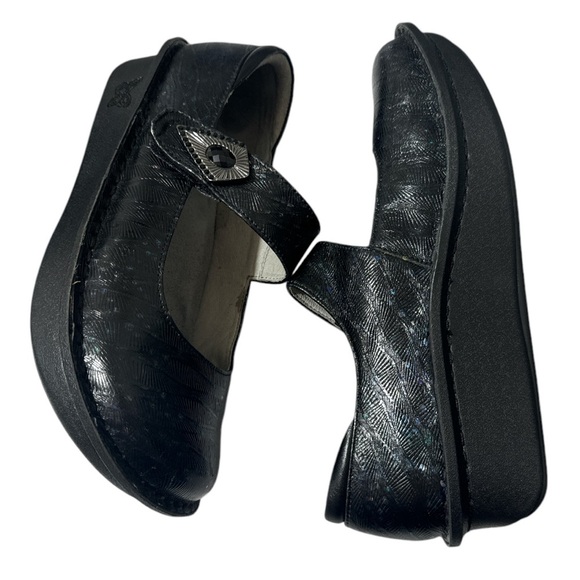 Alegria Women's Pal-790 Black Sparkle Leather Clogs Sz 37 - Picture 2 of 9